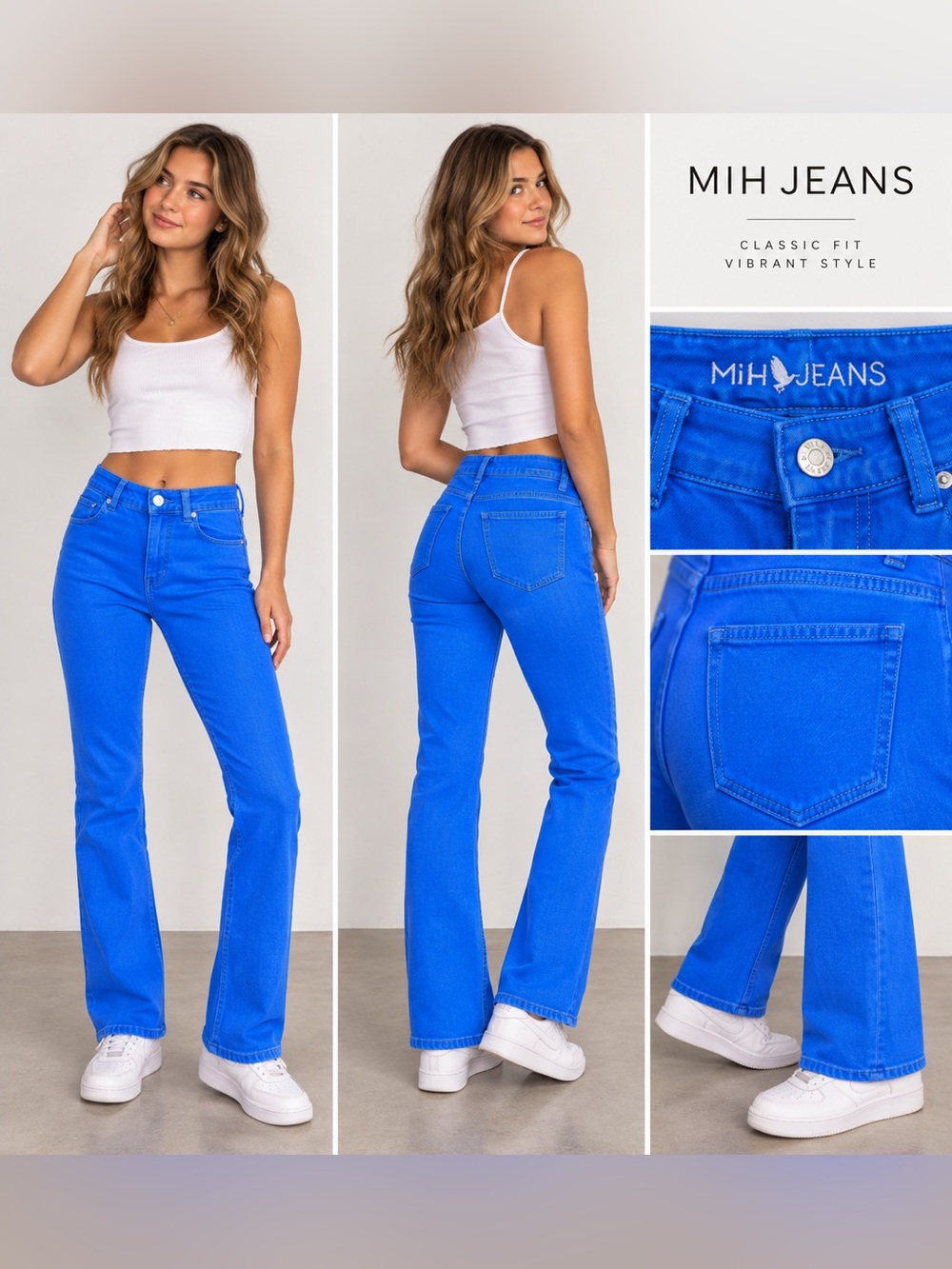 MiH Jeans The Oslo Kien Blue Mid Rise Slim Leg Jeans Size 26